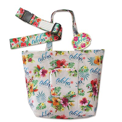 ALOHA FLORAL LUGGAGE ACCESSORIES SET